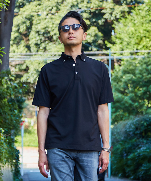 MEN'S MELROSE ポロシャツ 半袖 「WEB限定」COOLMAXカノコ半袖ボタン