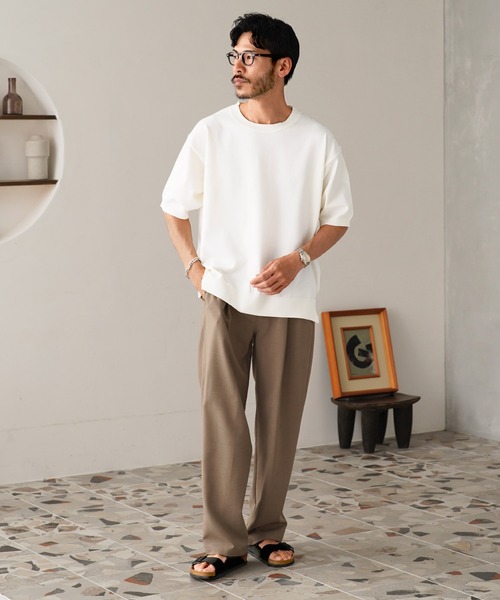 JIGGYS SHOP セーター ニット クルーネック サマーニット 5分袖T