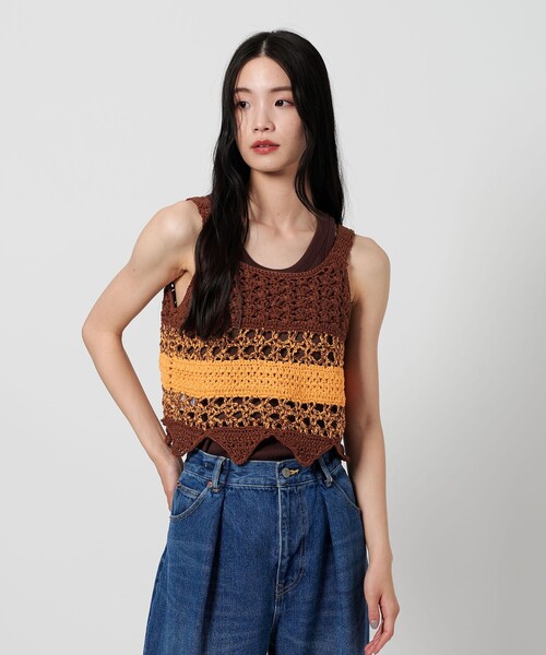 ベスト ジレ 「別注」「LOGAN knitting mills」ニット ベスト -2WAY- レディース