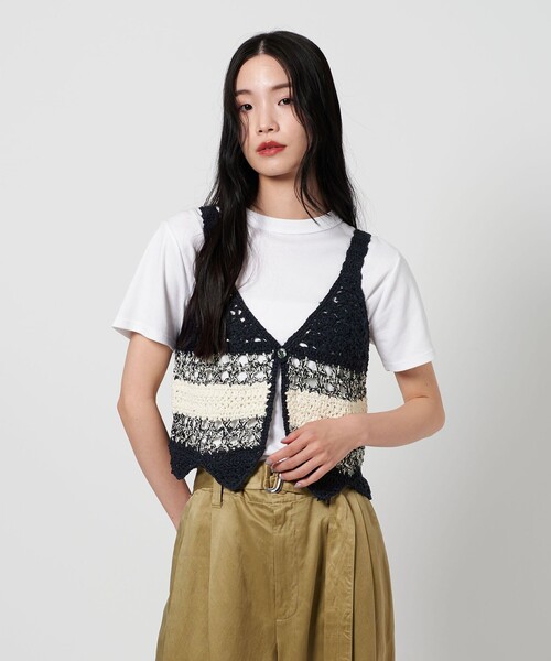 ニットベスト　LOGAN knitting mills ―2WAY― LOGAN knitting mills ベスト ジレ 「別注」「LOGAN mills