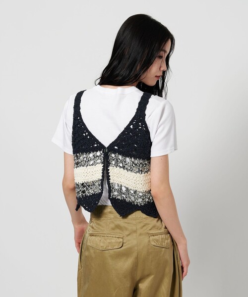 ベスト ジレ 「別注」「LOGAN knitting mills」ニット ベスト -2WAY- レディース