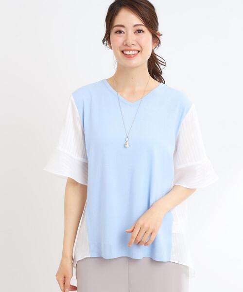 ニット セーター 「夏SALE」バイカラードッキングニット レディース