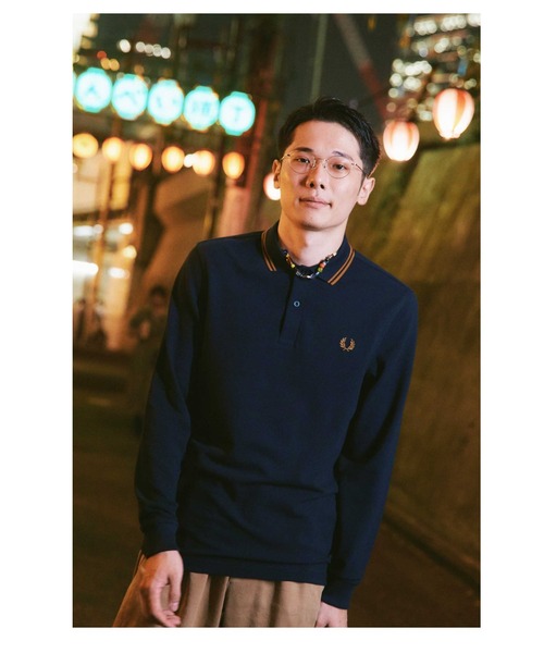 FRED PERRY 「FRED PERRY」 長袖ポロシャツ M ベージュ メンズ