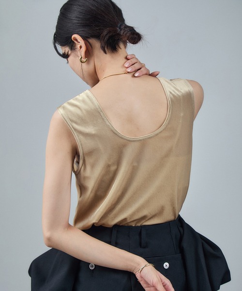 ADAM ET ROPE ノースリーブ ADAM ET ROPE'｜【WEB限定】バイカラーノースリーブワンピース