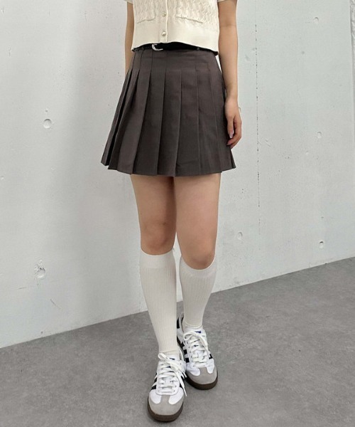 【MM】スケーター チノ ミディスカート☆SALE中 リフ Riff プリーツミニスカート インナーパンツ付き ショート丈