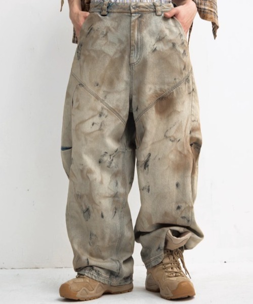 ワイドデニム リメイク ビンテージ バルーン BALLOON Theater code ジーンズ Super Wide Balloon Denim Pants