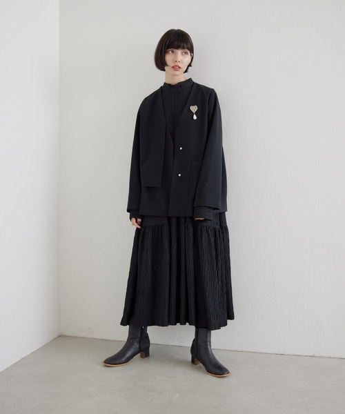 美品♪ イアパピヨネ SUM1 STYLE ノーカラージャケット カーディガン ear PAPILLONNER - 美品♪ イアパピヨネ SUM1 STYLE ノーカラー