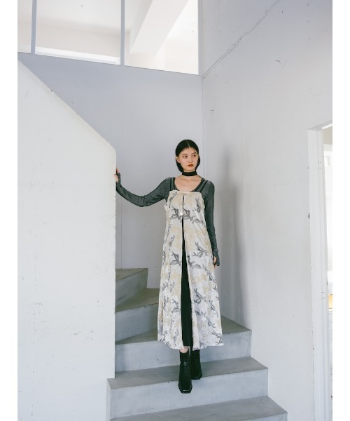 sahara（サハラ） ワンピース Velour Embroidery Layered Dress/ベロア