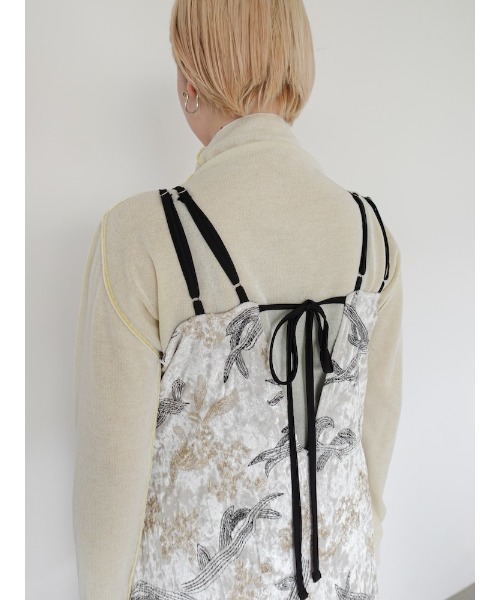 sahara（サハラ） ワンピース Velour Embroidery Layered Dress/ベロア