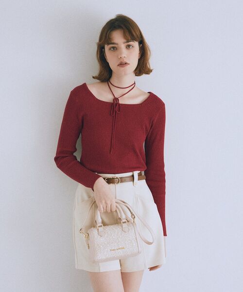 Maison de FLEUR(メゾンドフルール) ボストンバッグ LINTONツイード Maison de FLEUR(メゾンドフルール) ボストンバッグ LINTONツイード