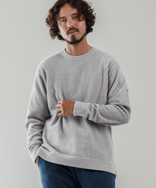 セーター ニット mn3142-シャギー-クルーニット-サイセンタク メンズ セーター ニット mn3142-シャギー-クルーニット-サイセンタク メンズ