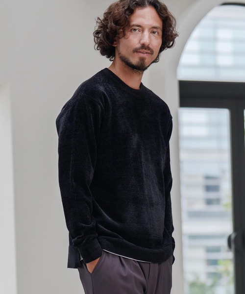 macoPERVERZE ボリュームニット黒 Loose セーター ニット ボリュームスリーブ オーバーシャギー