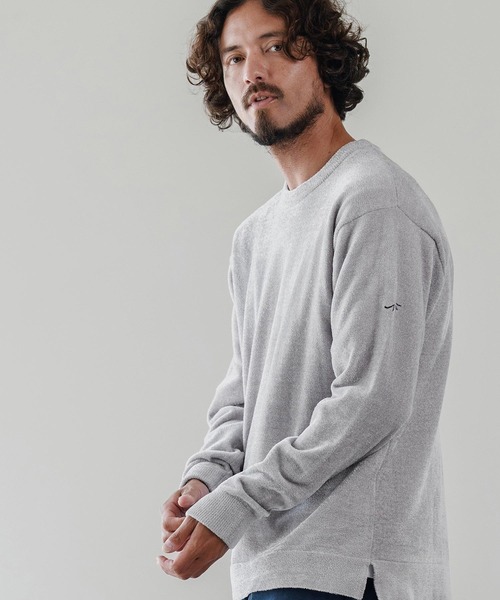 セーター ニット mn3142-シャギー-クルーニット-サイセンタク メンズ