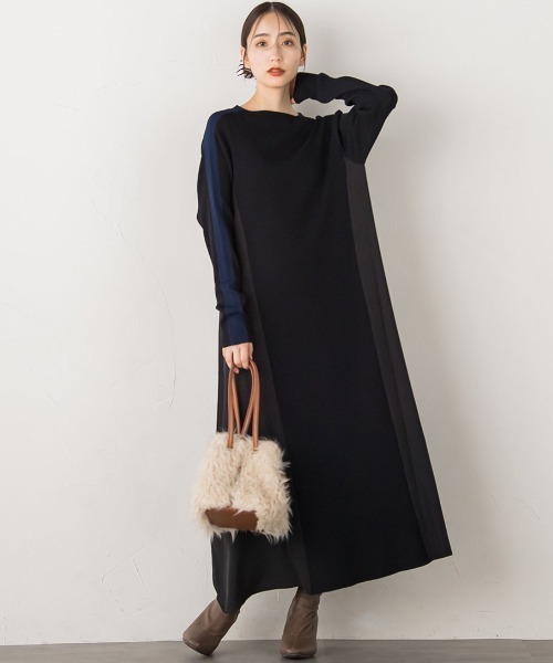 「Droite lautreamont」 ニットワンピース M ブラック レディース_画像7