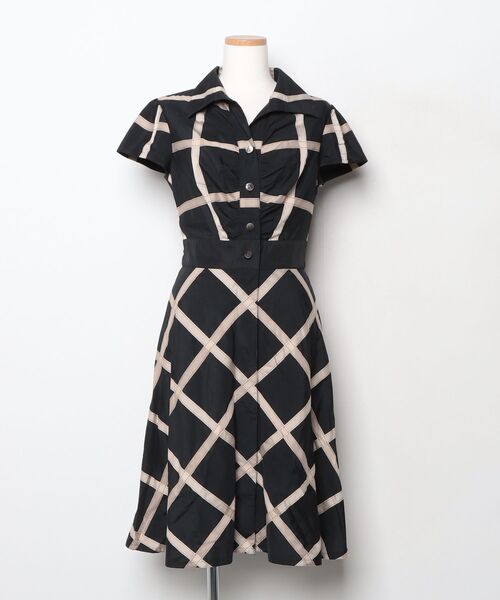 M'S GRACY チェック柄 半袖ワンピース 40 M'S GRACY 「M'S GRACY」 チェック柄シャツワンピース 40