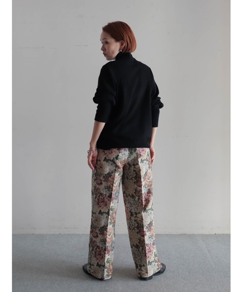 FIL DE FER パンツ ビッグフラワーJQ イージーパンツ レディース