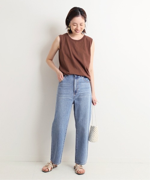 「SLOBE IENA」 加工デニムパンツ 38 ブルー レディース