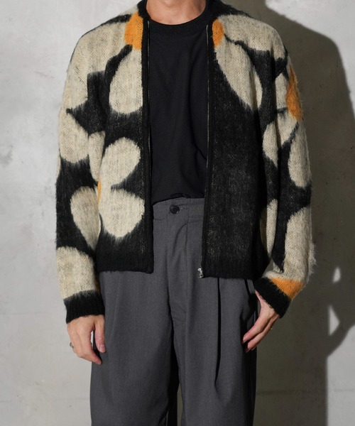 TOWNCRAFT アーガイルカーディガン　サイズXL グリーン TOWN CRAFT / SOLID SHAGGY CARDIGAN