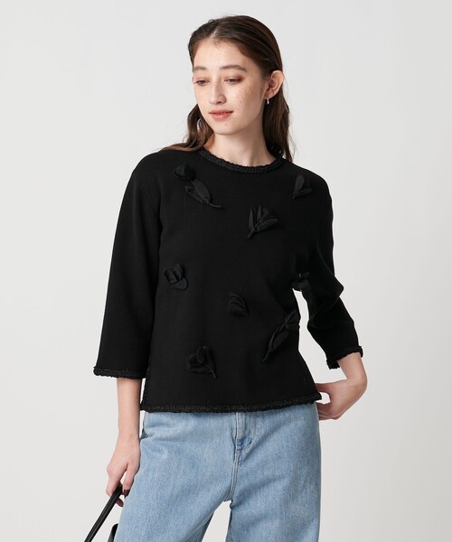 UNITED ARROWS ユナイテッドアローズ フラワーモチーフ　ニット UNITED ARROWS ニット セーター BROCHE フラワーモチーフ