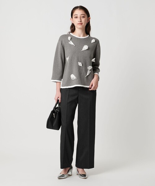 UNITED ARROWS ユナイテッドアローズ フラワーモチーフ　ニット 3D フラワーモチーフ ニット プルオーバー