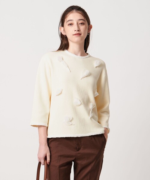 UNITED ARROWS ニット セーター BROCHE フラワーモチーフ