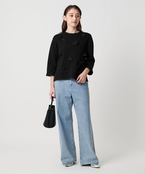 UNITED ARROWS ユナイテッドアローズ フラワーモチーフ　ニット UNITED ARROWS ニット セーター BROCHE フラワーモチーフ