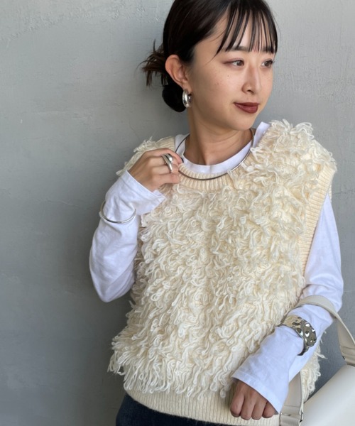 nenom ベスト ジレ 「nenom/ネノム」 マルチWAY フリンジショート