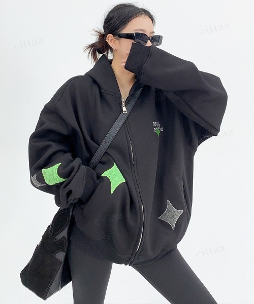 Dalfwin（ダールフィン） パーカー 韓国ファッション OISISダイヤ刺繍