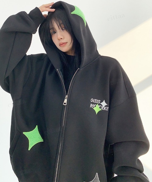 Dalfwin（ダールフィン） パーカー 韓国ファッション OISISダイヤ刺繍