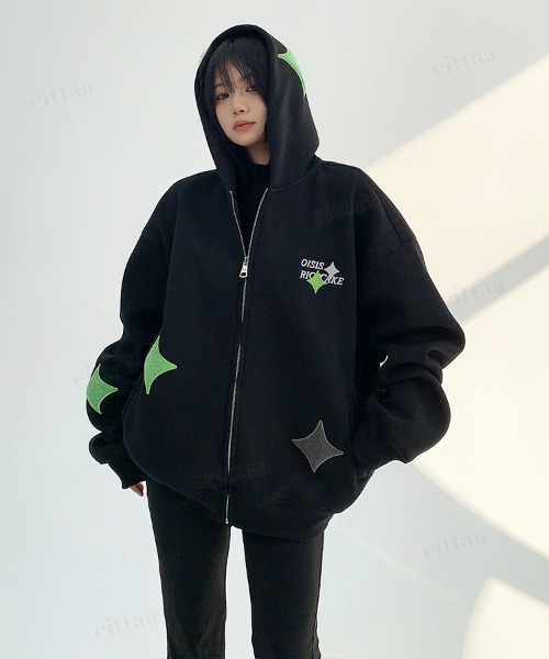 Dalfwin（ダールフィン） パーカー 韓国ファッション OISISダイヤ刺繍