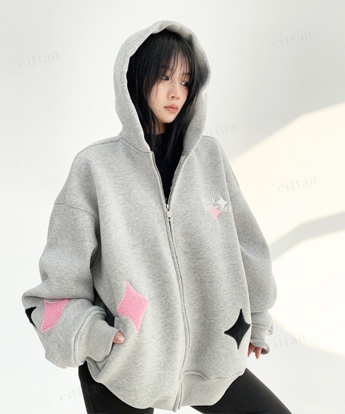 Dalfwin（ダールフィン） パーカー 韓国ファッション OISISダイヤ刺繍