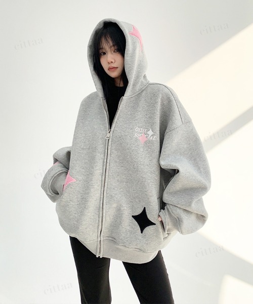 Dalfwin（ダールフィン） パーカー 韓国ファッション OISISダイヤ刺繍
