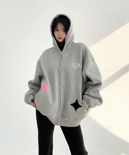 Dalfwin（ダールフィン） パーカー 韓国ファッション OISISダイヤ刺繍