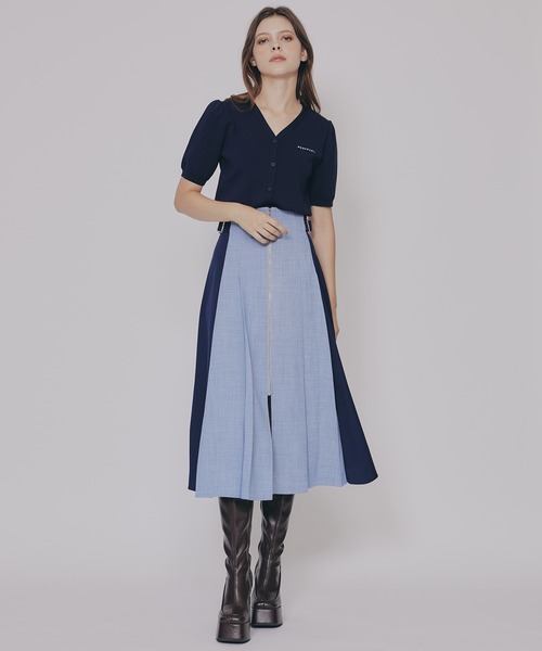 REDYAZEL（レディアゼル） スカート フロントジップバイカラーミディ