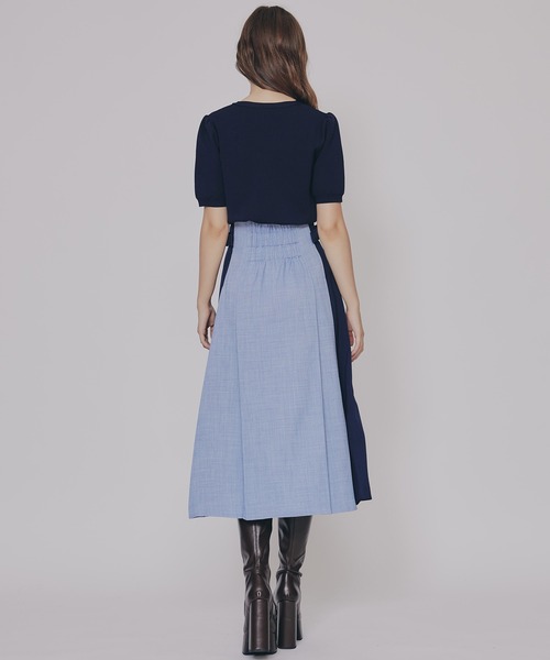 REDYAZEL（レディアゼル） スカート フロントジップバイカラーミディ