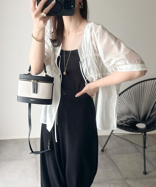 「classicalelf」 半袖ブラウス X-LARGE グレイッシュベージュ レディース_画像3