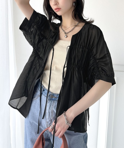 「classicalelf」 半袖ブラウス X-LARGE グレイッシュベージュ レディース_画像9