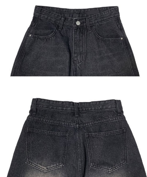 anyonemore 「s-bin jeans」デニムハーフパンツ MEDIUM ブラック