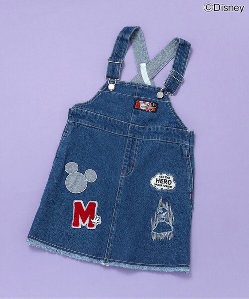 ミッキーミニー デニムオーバーオール　ジャンスカ　ディズニー Disney（ディズニー） ジャンパースカート ディズニーキャラクター