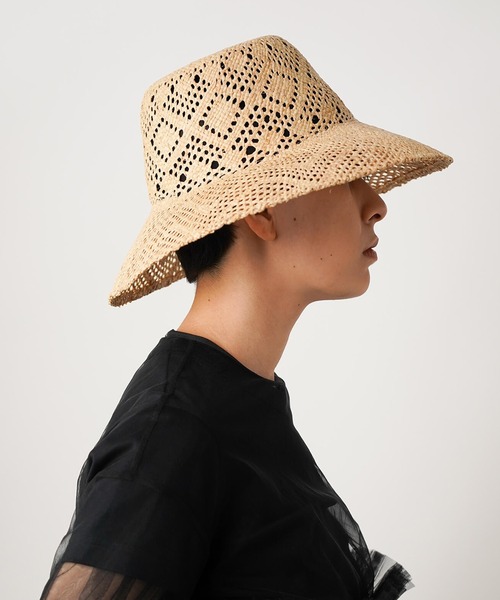 「La Maison de Lyllis」 ストローハット 57cm ベージュ レディース_画像4