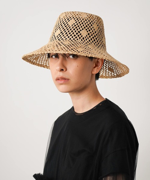 「La Maison de Lyllis」 ストローハット 57cm ベージュ レディース_画像6