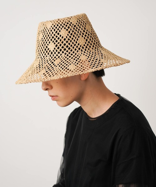 「La Maison de Lyllis」 ストローハット 57cm ベージュ レディース_画像7