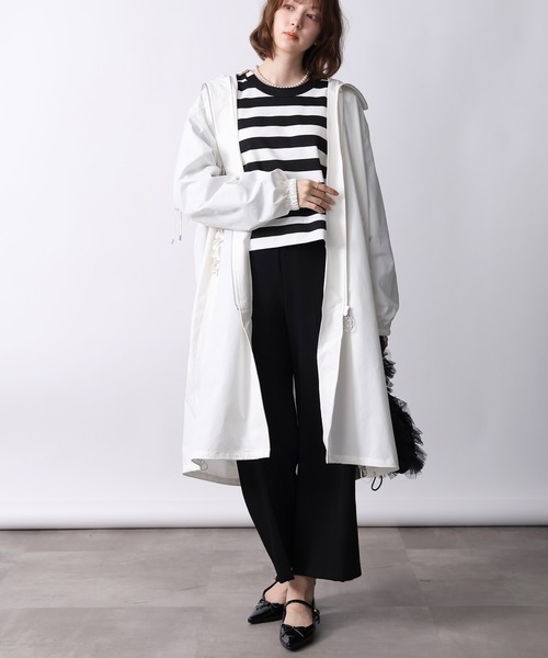 PICCIN PERLA パーカー ウォータープルーフフリルロングパーカー