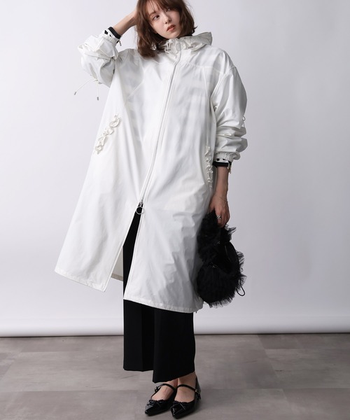 PICCIN PERLA パーカー ウォータープルーフフリルロングパーカー