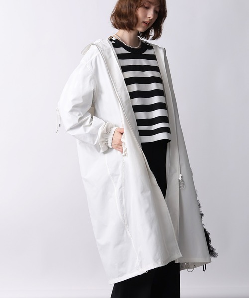 PICCIN PERLA パーカー ウォータープルーフフリルロングパーカー