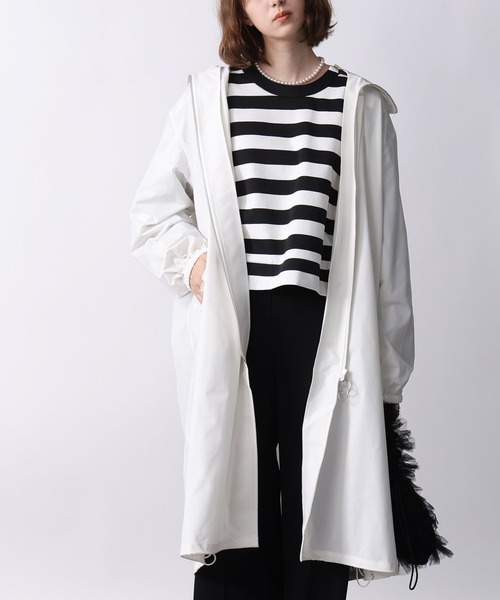 PICCIN PERLA パーカー ウォータープルーフフリルロングパーカー