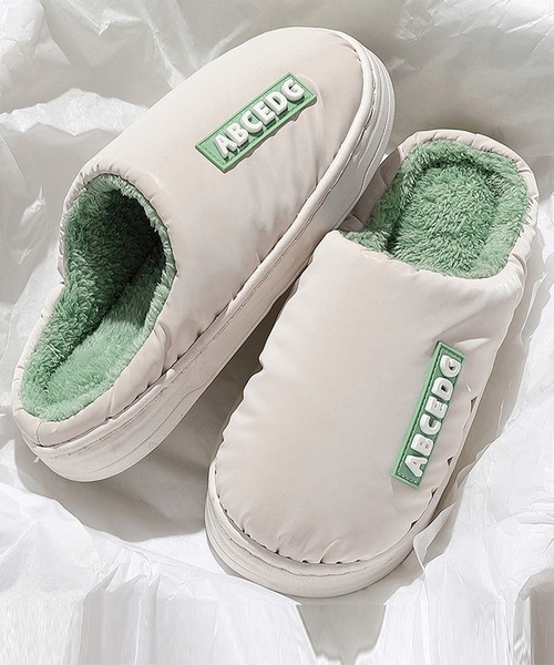 DAY CLOSET スリッパ メンズ レディース バイカラー配色ワンポイント