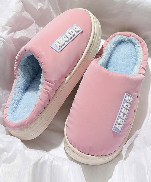 【新品未使用】グルーミー ボアスリッパ　ピンク DAY CLOSET スリッパ メンズ レディース バイカラー配色ワンポイント