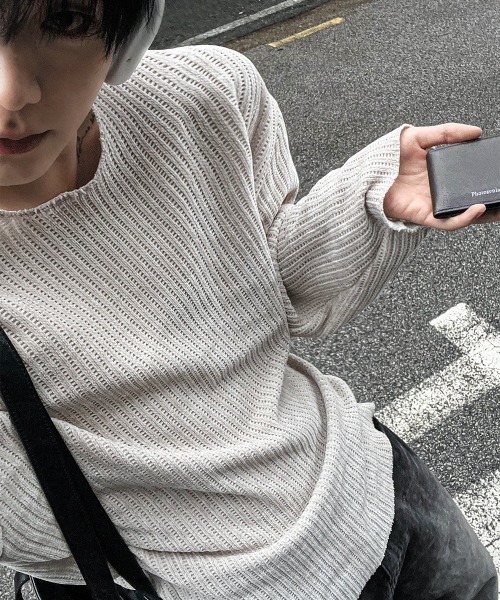 COSYHARU（コシハル） tシャツ ベロアライクニットTシャツ メンズ