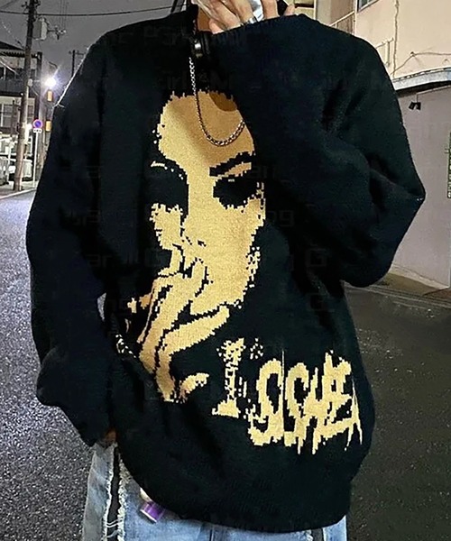 Evo+Revo（エボレボ） セーター ニット “大胆フェイスグラフィック